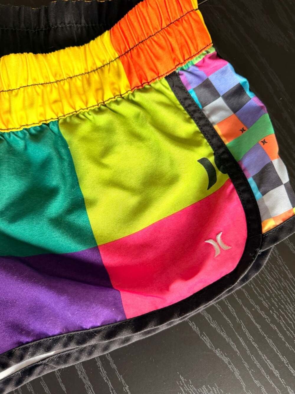 Hurley Women's Multicolor Colorblock Athletic Pull-On Board Shorts Size Small - Picture 2 of 7